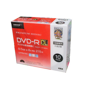 Запись DVD-R DVD-R с одной стороны для записи одностороннего 8,5 ГБ 10 штук 8x Speed ​​CPRM, совместимая с 10 Slim Case Hidisc hddr21jcp10sc/0537x3 set/wholesale