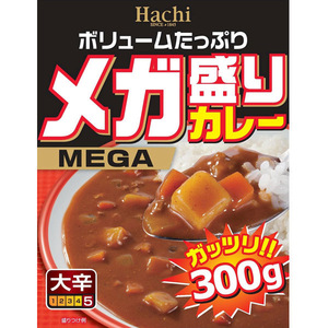 送料無料メール便 レトルトカレー　メガ盛り　大辛３００ｇｘ３食セット　ハチ食品