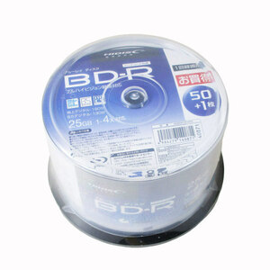 同梱可能 BD-R 録画用 51枚 BDR 25GB 4倍速 スピンドルHIDISC HDBDR130YP51 /40871ｘ２個セット/卸