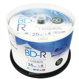同梱可能 BD-R ブルーレイ 録画用 ビデオ用 50枚組 CPRM対応 25GB 6倍速 Lazos L-B50P/2679ｘ１個