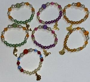  Disney Princess * Silhouette charm attaching bracele 7 pcs set * unused * prize item * child oriented * parts taking . also 