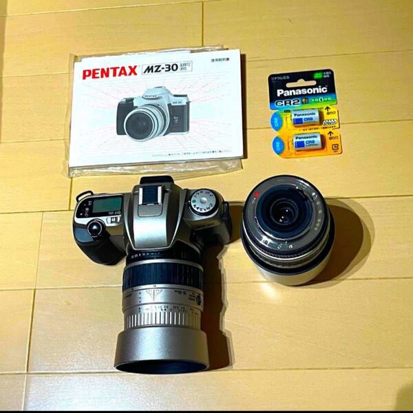 「美品」PENTAX (ペンタックス )MZ30 フイルムカメラ本体遠近レンズ2本セット 完動品
