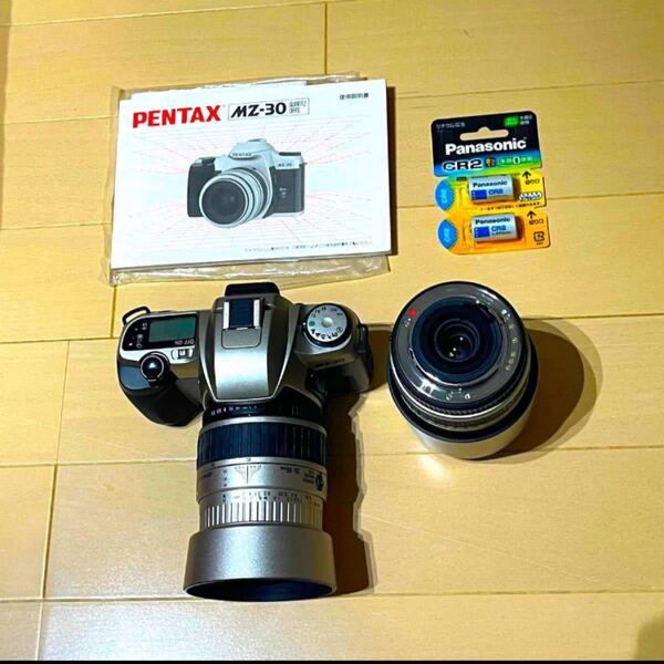 「美品」PENTAX (ペンタックス )MZ30 フイルムカメラ本体遠近レンズ２本セット 完動品