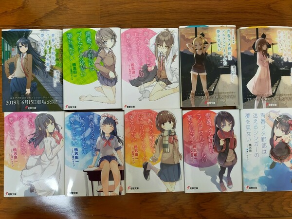 青春ブタ野郎　シリーズ　ラノベ、ブックカバー付き