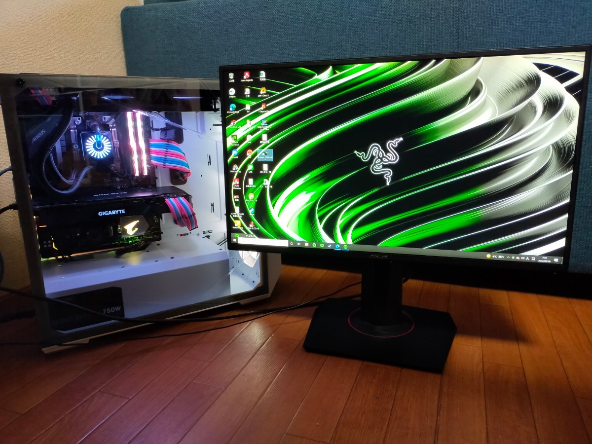 柔らかな質感の 【到着後すぐ使用可能S1ゲーミングPC】2画面モニタ一式