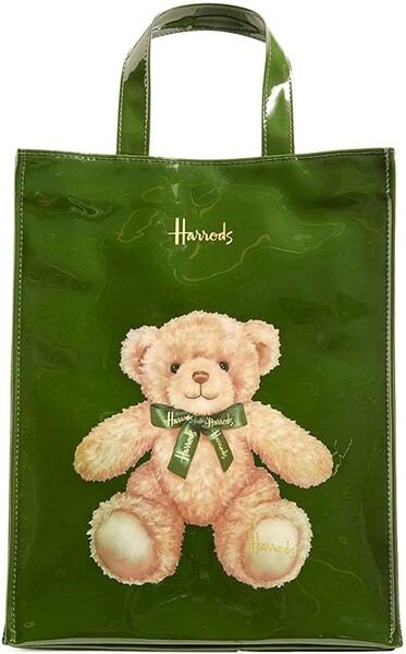 セール！英国 Harrods ハロッズ 裏地にもクマちゃんが大集合 トートバッグ ショッピングバッグ Sサイズ ハロッズ