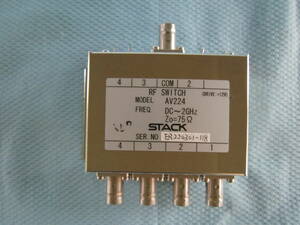 STACK RF SWITCH AV224 DC-2GHz Zo=75Ω 同軸4切替器