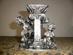 ** antique heaven country ** pretty!! angel. candle stand (5)