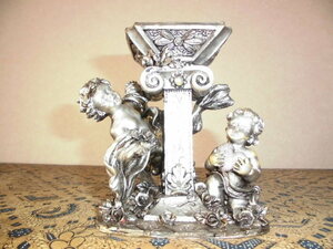 ** antique heaven country ** pretty!! angel. candle stand (10)