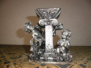 ** antique heaven country ** pretty!! angel. candle stand (16)