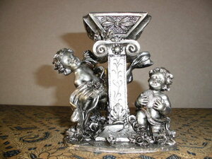 ** antique heaven country ** pretty!! angel. candle stand (8)