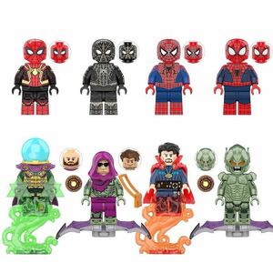 翌日発送　8体セット　スパイダーマン　ブロック　ミニフィグ レゴ　LEGO 互換 ミニフィギュア　eb