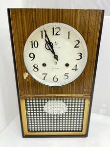 送料無料h33763 愛知時計 ゼンマイ式 振り子時計 アンティーク 昭和中期
