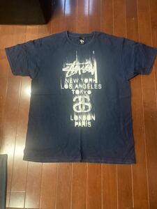 STUSSY モーションロゴTシャツ　サイズL ステューシー　オールドスケート　正規品　vintage オールドステューシー　ネイビー　