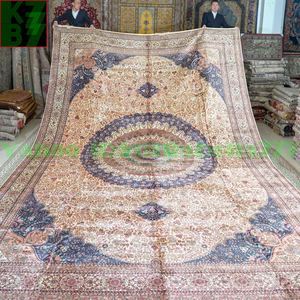 【贅沢敷物】ペルシャ 絨毯 シルク★370ｘ550ｃｍ 100％ ハンドメイド カーペット ラグ 住まい インテリア 応接間 リビング 高級 装飾 X70