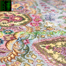 【贅沢敷物】ペルシャ 絨毯 シルク★310ｘ430ｃｍ 100％ ハンドメイド カーペット ラグ 住まい インテリア 応接間 リビング 高級 装飾 X61_画像6