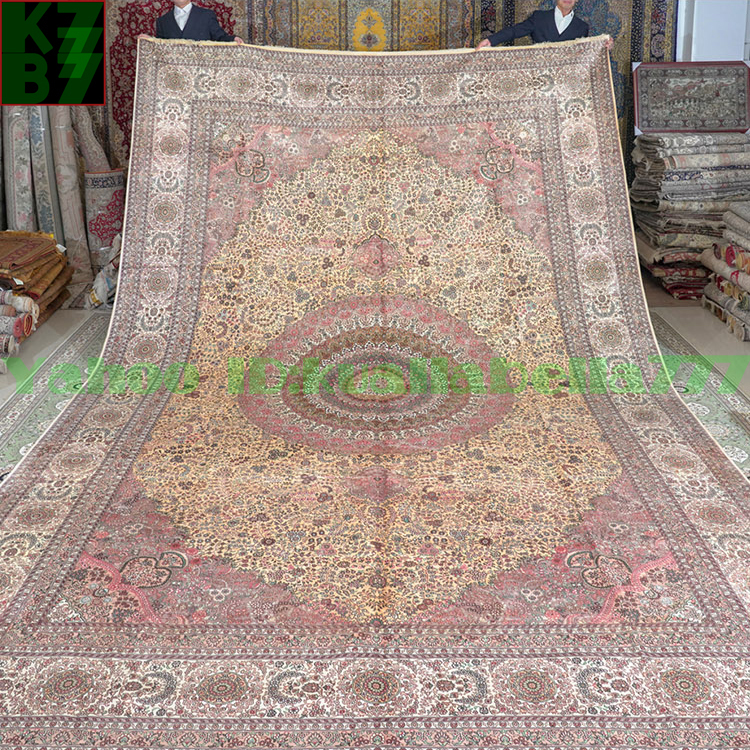 [Tapis de luxe] tapis persan en soie★370x550cm, 100% fait à la main, intérieur de maison, salon, décoration de luxe X67, meubles, intérieur, tapis, tapis, tapis, Tapis général