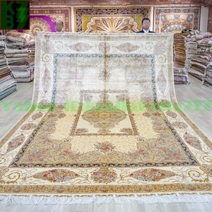 【贅沢敷物】ペルシャ 絨毯 シルク★274ｘ366ｃｍ 100％ ハンドメイド カーペット ラグ 住まい インテリア 応接間 リビング 高級 装飾 X45