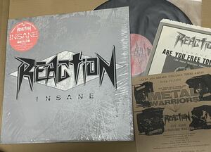 送料込 REACTION - INSANE / インセイン・発狂 最終プレス盤 レコード ソノシート付き