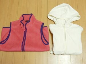 ユニクロ UNIQLO Silky FLEECE　ZIP フリース　ベスト 150　/ 長袖　フリースパーカー　S セット売り　まとめ売り