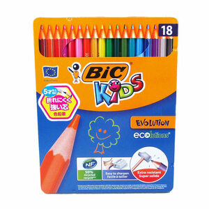  включение в покупку возможность цветные карандаши 18 цвет в жестяной банке Bic Japan Kids BKEVOM18E/0987x1 шт 