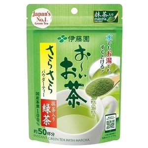 送料無料 伊藤園 粉末インスタント 緑茶 お～いお茶 さらさら抹茶入り緑茶 40g 約50杯分 5292ｘ４袋/卸