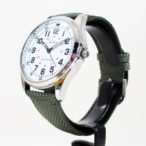 送料無料 シチズン ファルコン 腕時計 日本製ムーブメント ナイロン/革ベルト オリーブ/白 QB38-304 メンズ 紳士_画像6