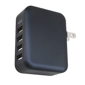 同梱可能 AC-USBアダプタ AC-USB充電器 4ポート 4.8Aの高出力 グリーンハウス GH-ACU4B-BK/7244