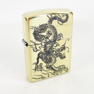  free shipping Zippo - peace pattern dragon type B Gold 2BS-WDR2