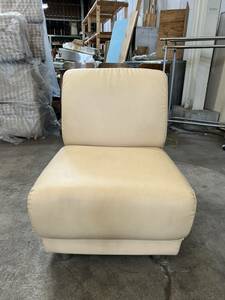  business use single sofa beige one seater . store furniture dining chair imitation leather eat and drink shop bar office work place Gunma simple secondhand goods 