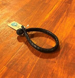 {FUNNY}L size black leather bracele bangle fa knee Ran bru