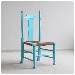  England antique paint child chair / store furniture / furniture / interior / display [ Rush seat. child chair ]N-131