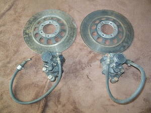  free shipping * old therefore junk treatment * rare * that time thing *RZ350 4U0 original * brake caliper * disk set * overhaul please 