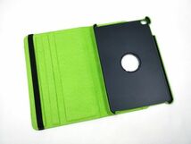 iPad mini 5用 カバー PUレザー+ハードケース 回転 スタンド グリーン_画像7