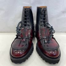 【Maison Margiera メゾンマルジェラ】S57WU0217 Leather Lace-Up Boots レースアップブーツ 41 ブラック ボルドー レザー 2203oki_画像2