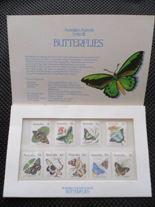 Australian Animals Series Ⅲ BUTTERFLIES Australia commemorative stamp 9 pieces set new goods * unused goods postage 84 jpy (^^!