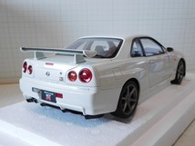 ◎Aa1/18　日産 スカイライン GT-R (R34) VスペックⅡ ホワイトパール_画像5