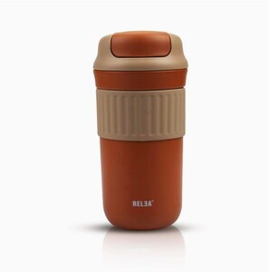 コーヒータンブラー 保温保冷 蓋付き 漏れない 430ml 真空断熱 マグボトル 魔法瓶 水筒 保温ポット ステンレス製 オレンジ