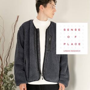 SENSE OF PLACE センスオブプレイスのチャコールグレーボアジャケット