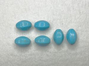 ターコイズトルコ石 天然石 染め 六角大 6個