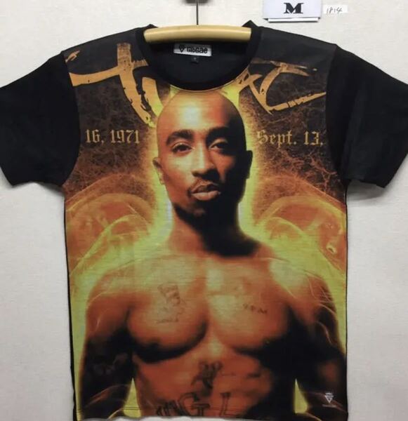 新品 2pac Tシャツ Mサイズ オレンジオーラ 管1814 トゥーパック