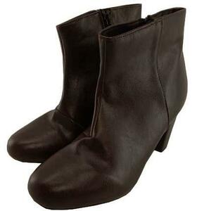SG1219■ 新品 靴 ブーツ ベーシック ショート ブーティ 内側ファスナー Mサイズ( 23.0cm～ 23.5cm) ダークブラウン