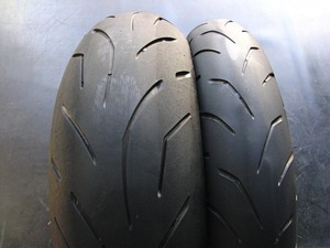 中古前後セット!ブリヂストン◎TS100. 120/70ZR17. 180/55ZR17. VP484:21024