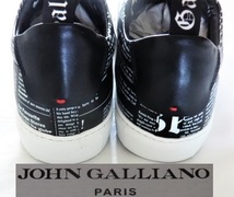 ★新品! JOHN GALLIANO リッチでお洒落!存在感抜群☆CALF GAZETTE 3563 都会派オトナの今ドキ!格上げ☆秀逸NPデザインスニーカー27cm＜42＞_画像7