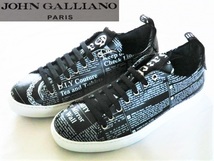 ★新品! JOHN GALLIANO リッチでお洒落!存在感抜群☆CALF GAZETTE 3563 都会派オトナの今ドキ!格上げ☆秀逸NPデザインスニーカー27cm＜42＞_画像5