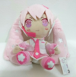 【初音ミク】桜ミク ぬいぐるみ 2013 両目ぱっちり にっこりver. 単品 マスコット ピンク さくら お座りポーズ タグ付 新品 HM