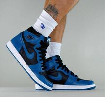 【新品箱付き】 22SS 新作 新品 NIKE ナイキ AIR JORDAN 1 HIGH DARK MARINA BLUE エアジョーダン スニーカー 靴 くつ 27cm_画像7