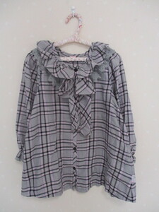 * Mezzo Piano * pretty bow attaching soft blouse *140.* gray 20325