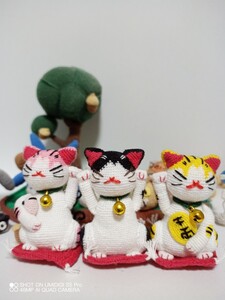 招き猫 あみぐるみ ハンドメイド
