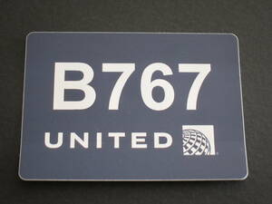 ユナイテッド航空■B767■UNITED AIRLINES■ボーイング■BLUE IN COLOR■ステッカー
